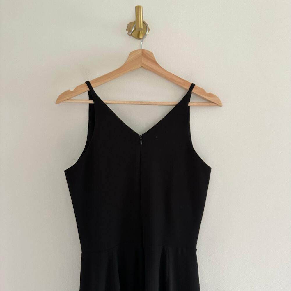 Dress The Population Iris Crepe Plunge V-Neck High Slit Sleeveless Gown Black 6 - Picture 11 of 12